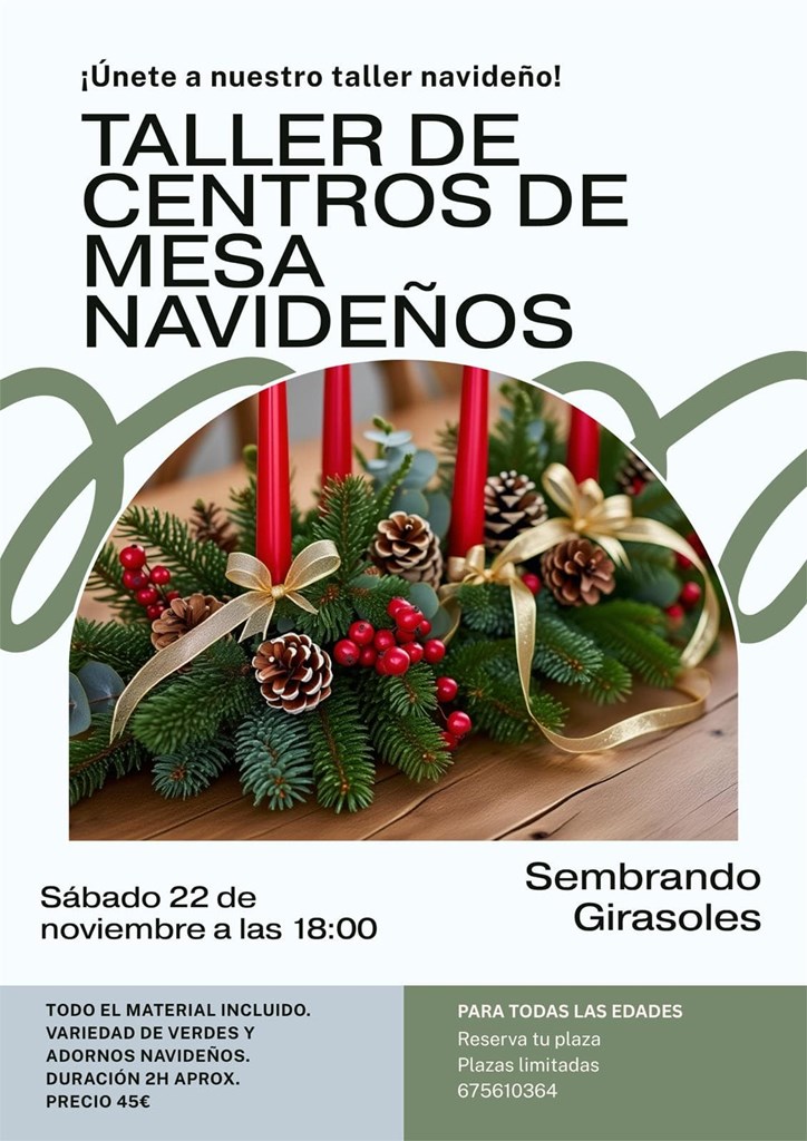Foto 1 Taller centros de mesa navideños