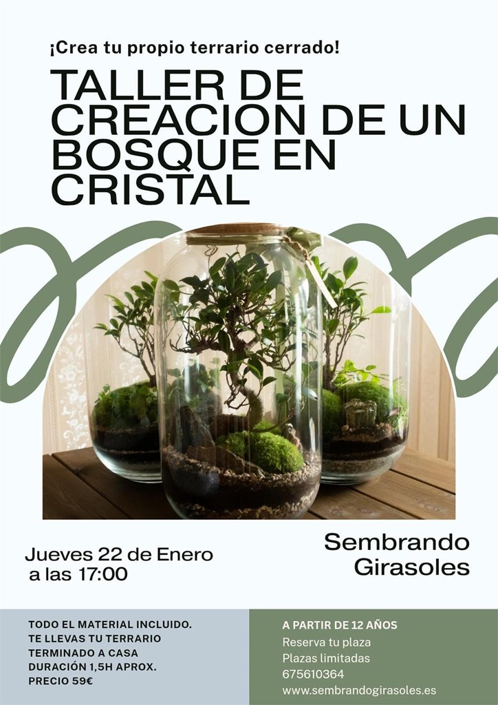 Foto 1 Taller creación de un bosque en cristal